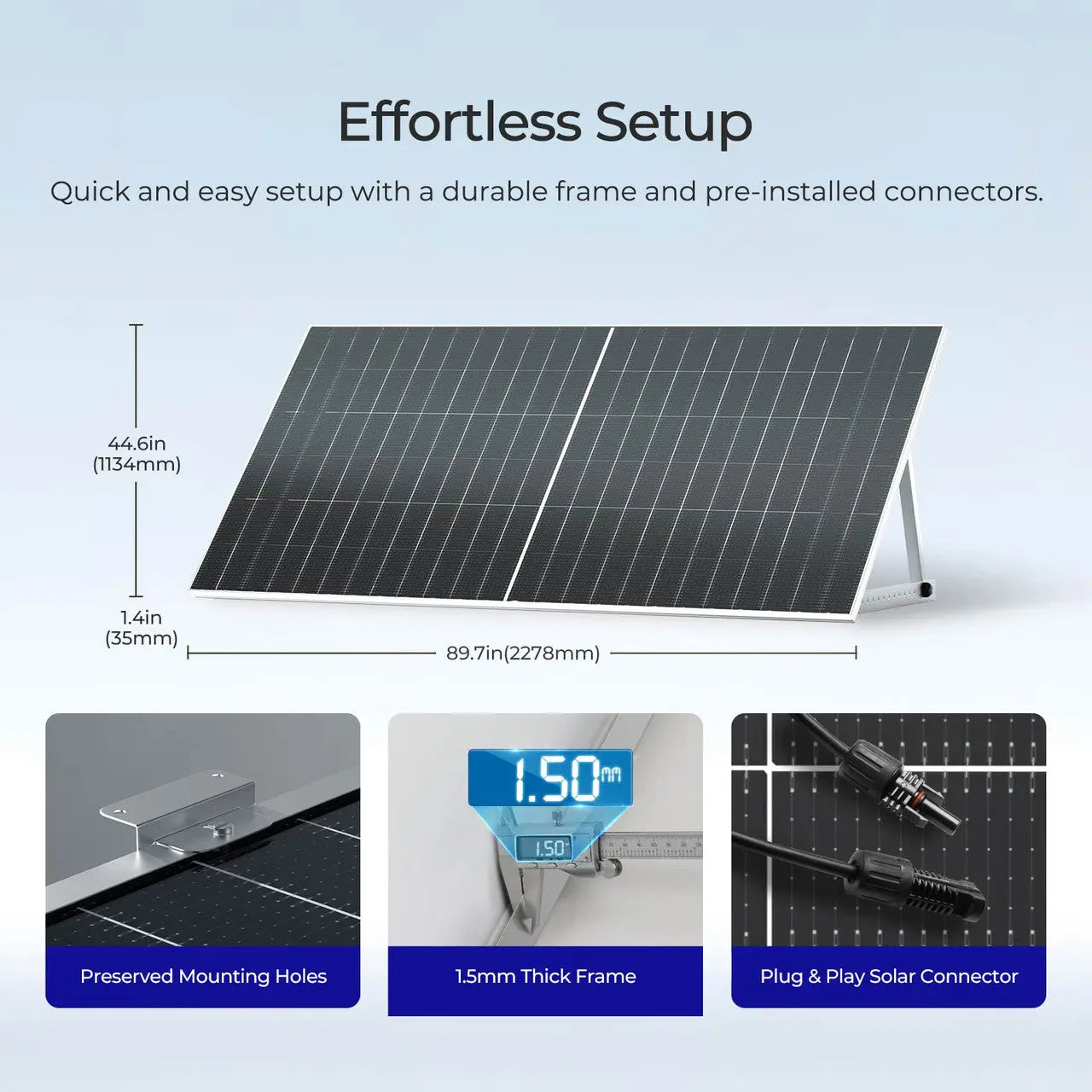 2360W Bifacial Solar Panel | 4x 590W N-Type Panels w/Tilt Mounts