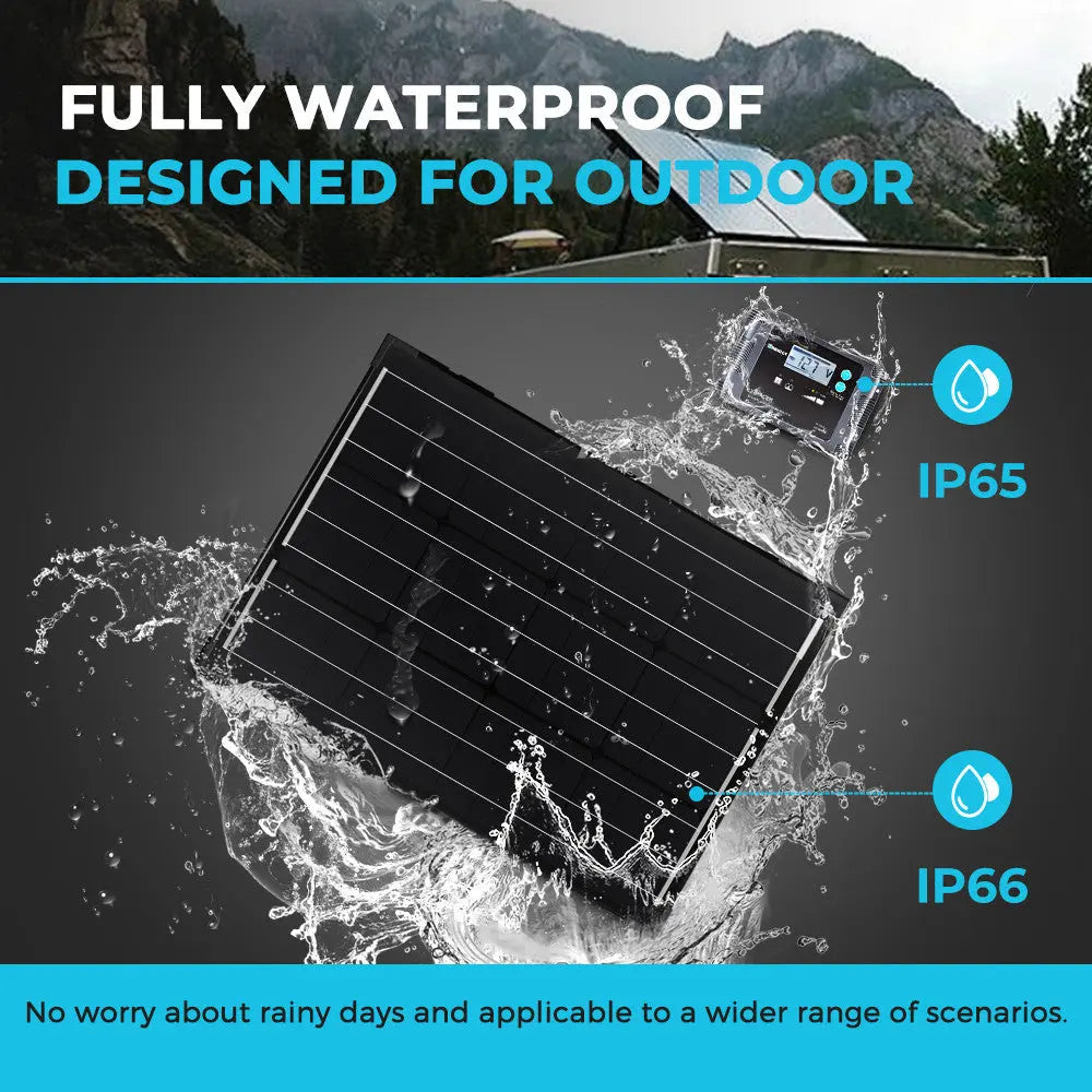 100 Watt 12 Volt Foldable Solar Suitcase with Voyager